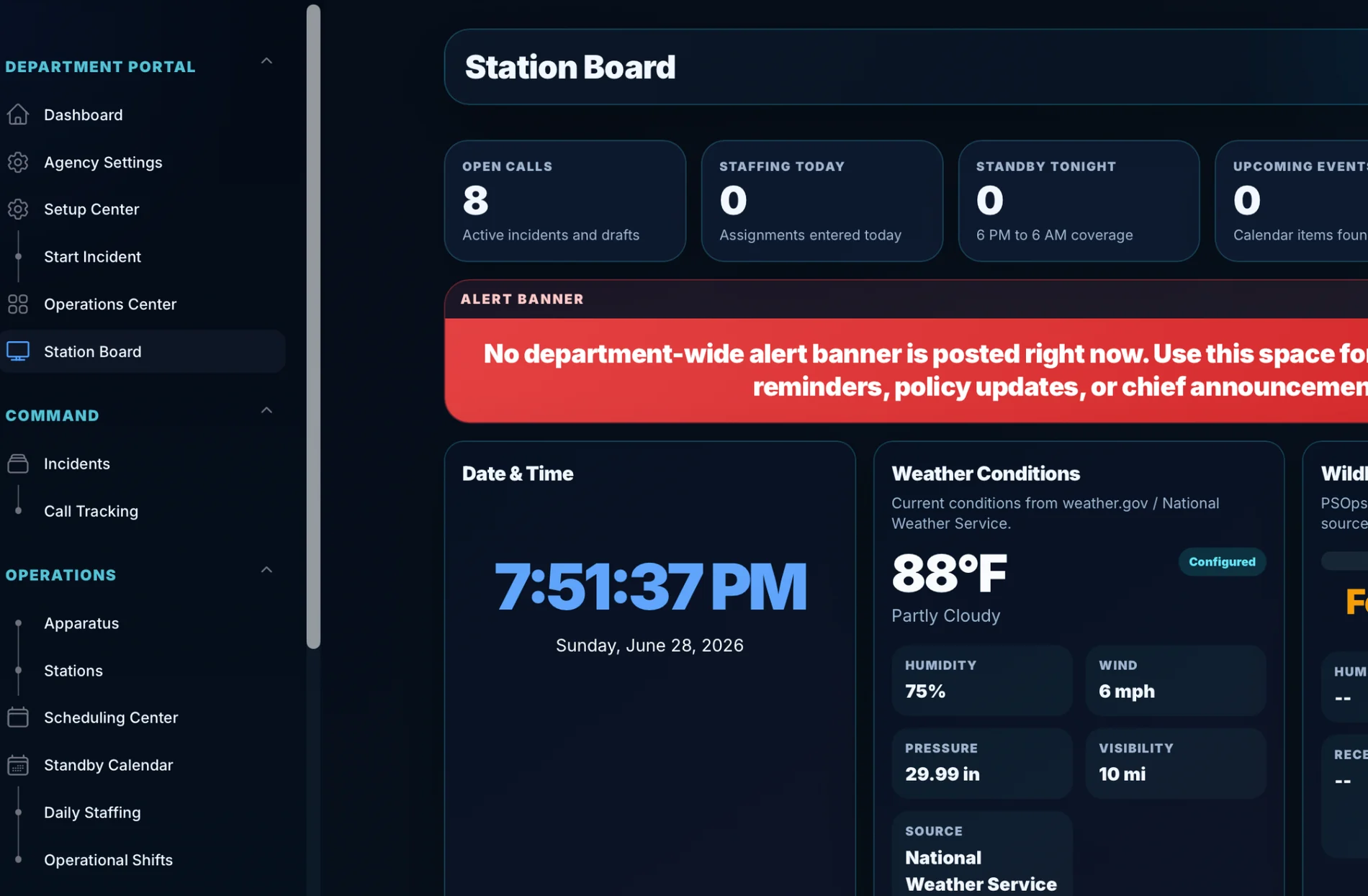 PSOps Station Board sidebar